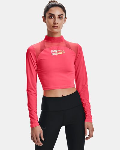 Women's HeatGear® Crop Mock Neck Top