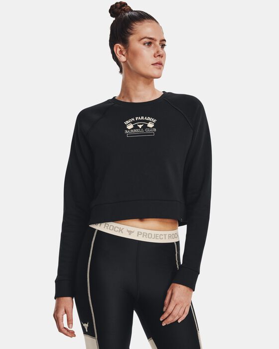 Buy Women's Project Rock Home Gym Fleece Crew Black in Dubai, UAE