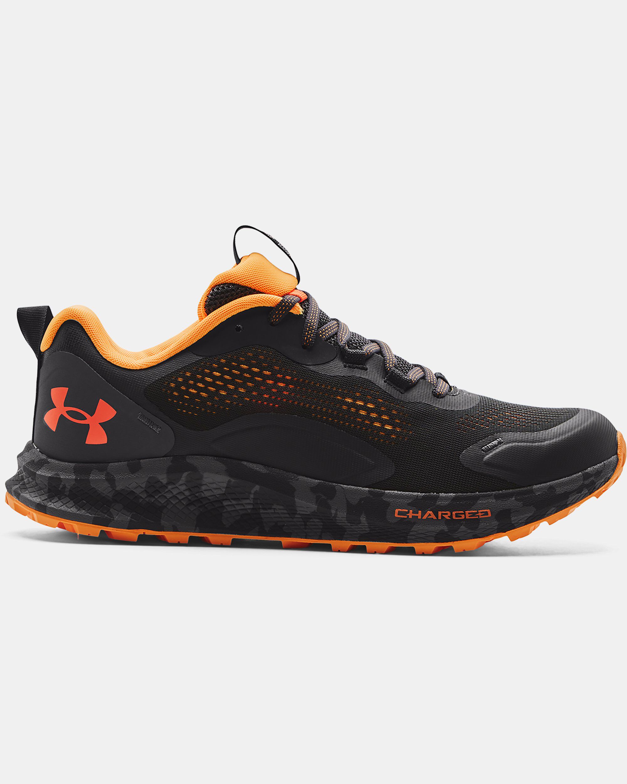 Orange and black cheap under armour shoes