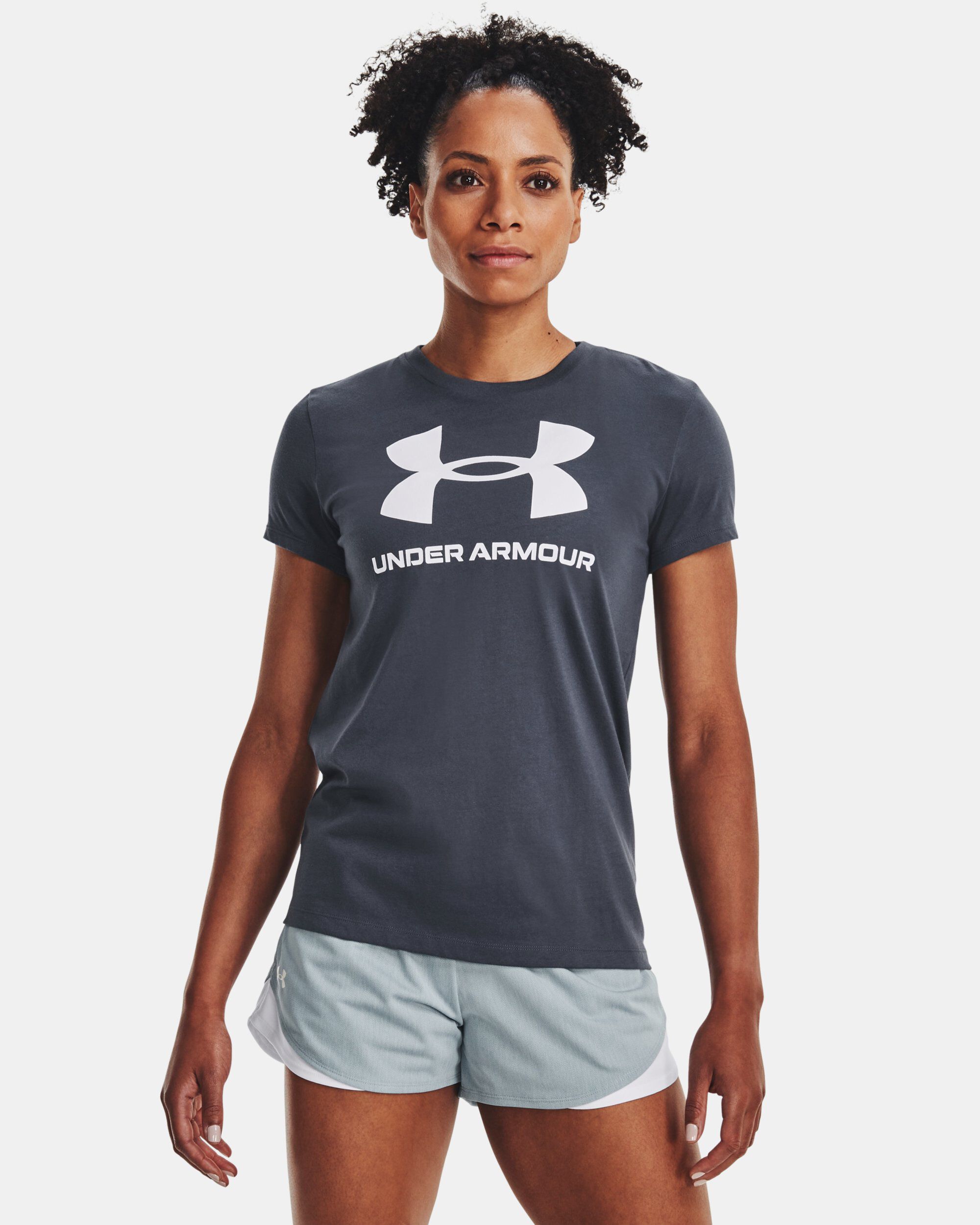 Buy Women s UA Sportstyle Graphic Short Sleeve Grey in Dubai UAE Under Armour