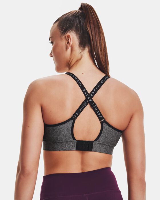 Women's UA Infinity Mid Heather Cover Sports Bra image number 5