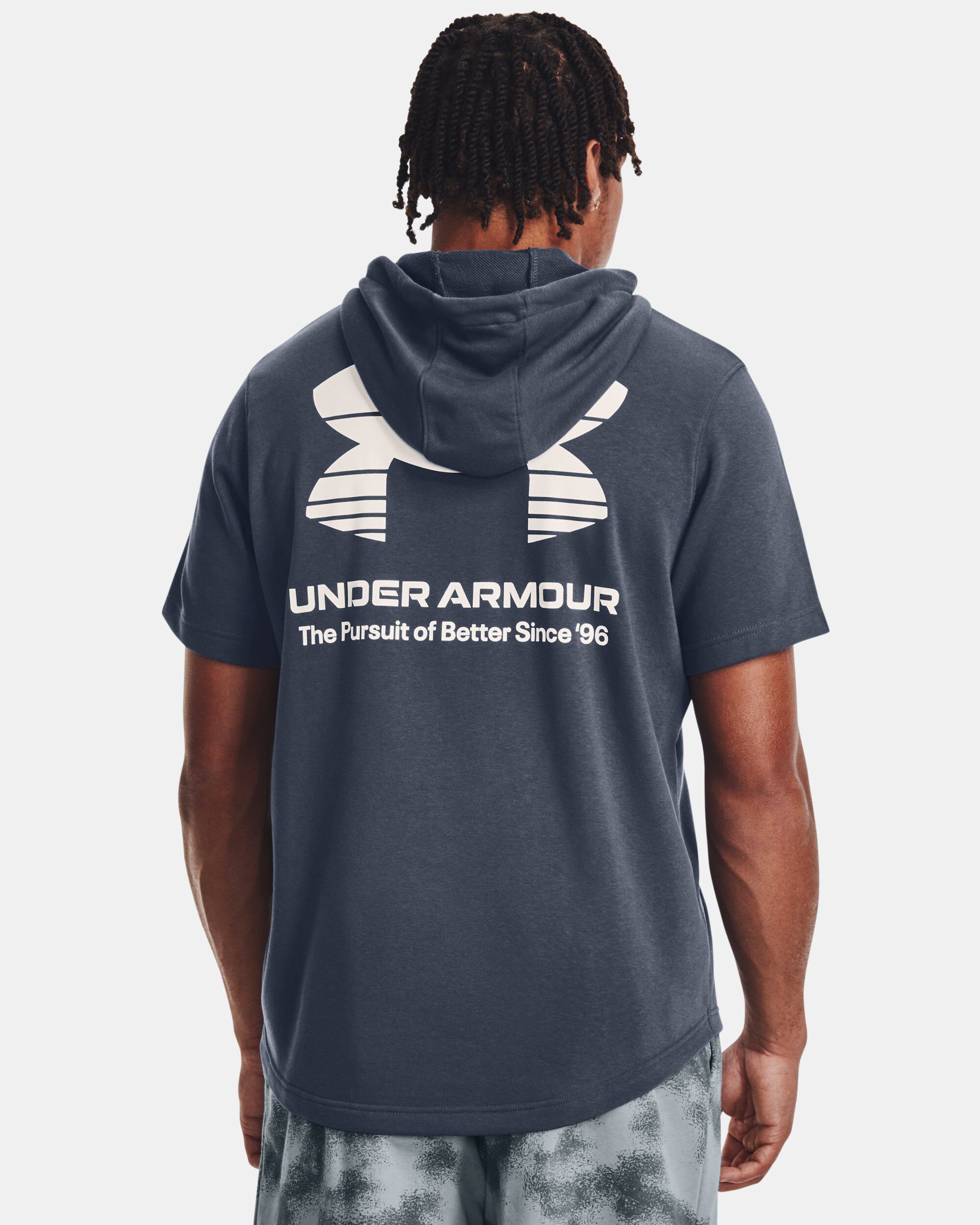 Under Armour Men s UA Rival Terry Short Sleeve Hoodie Grey in