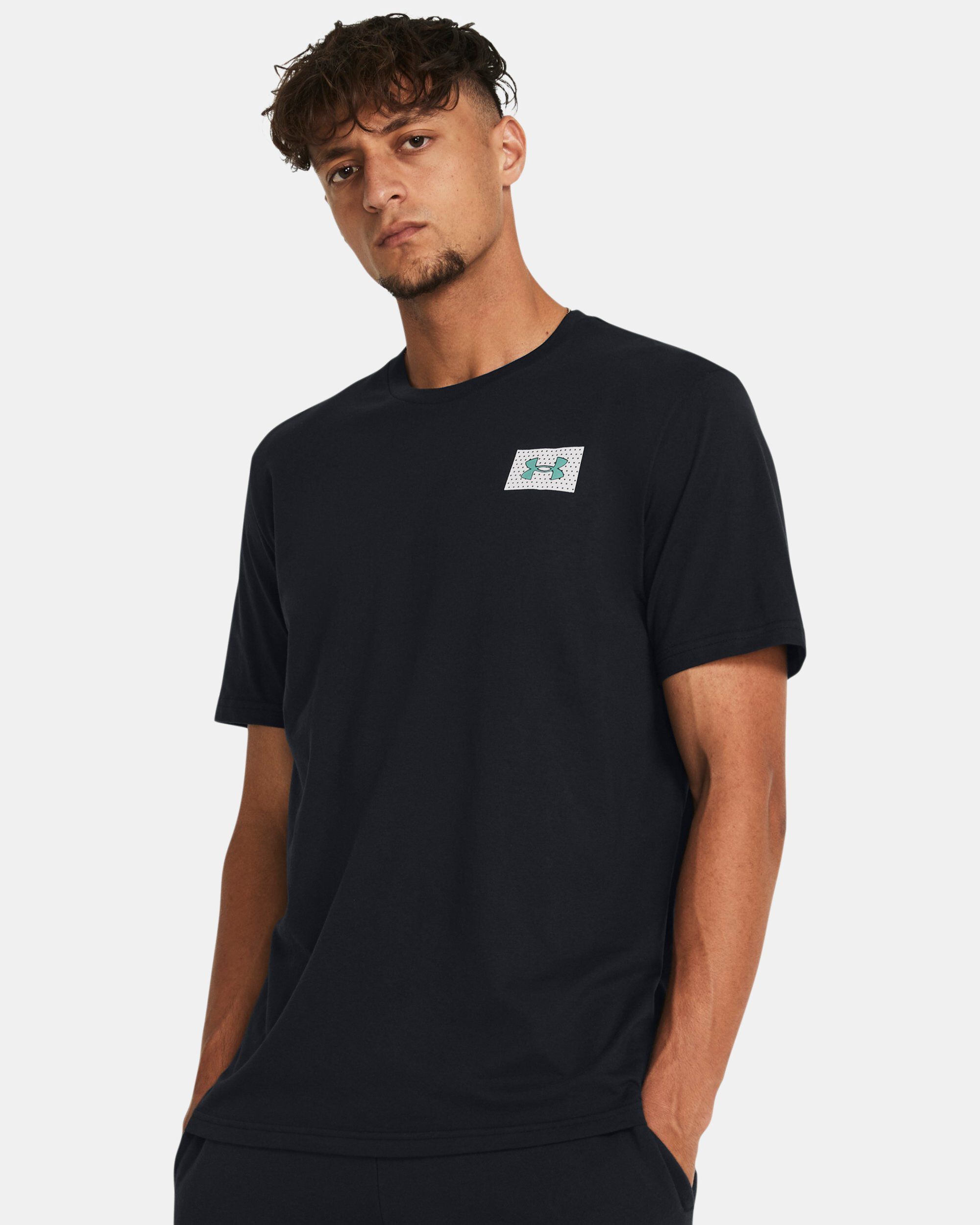 Buy Men's UA Color Block Logo ​Left Chest Short Sleeve Black