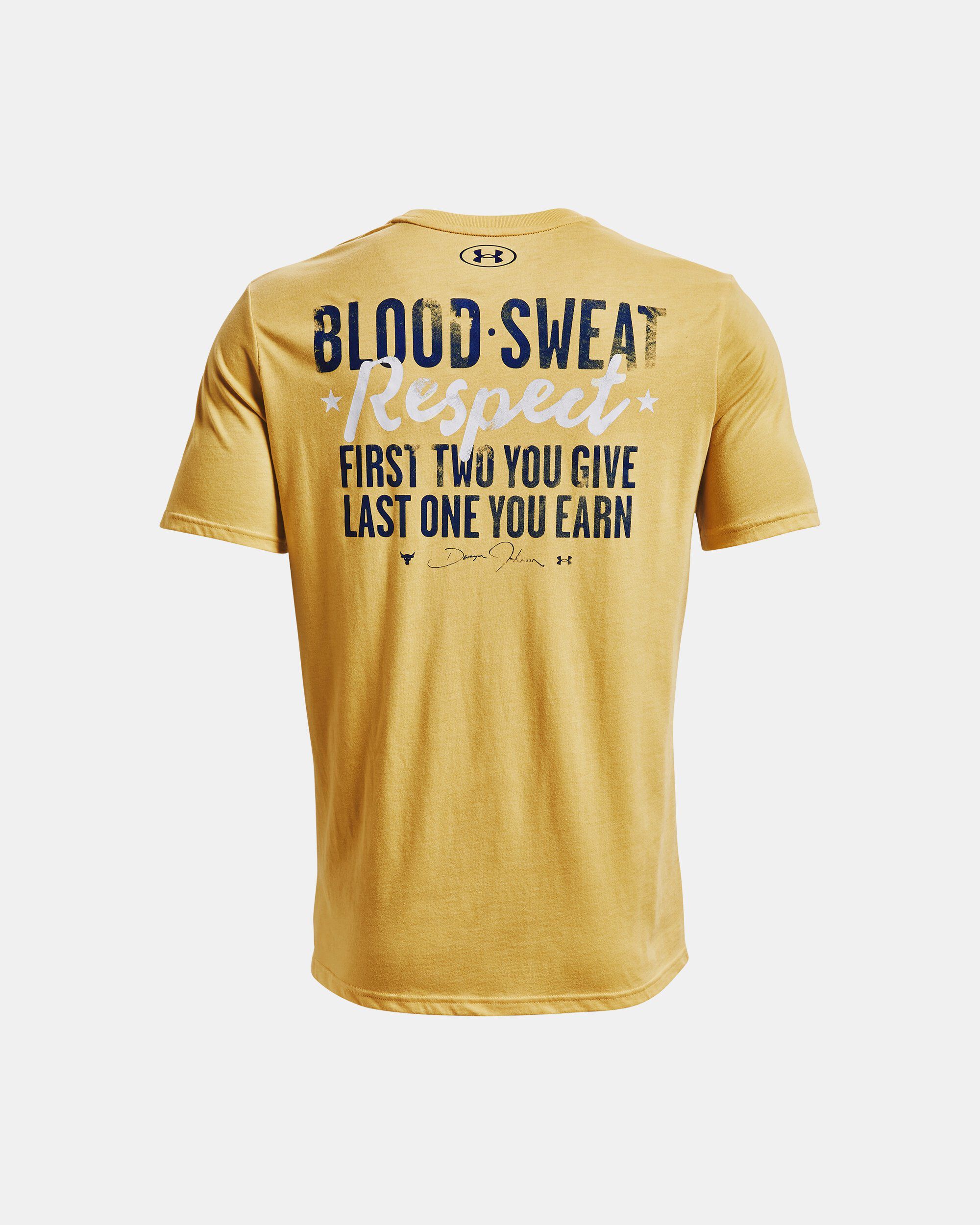 Buy Men s Project Rock Respect Short Sleeve Yellow in Dubai UAE Under Armour