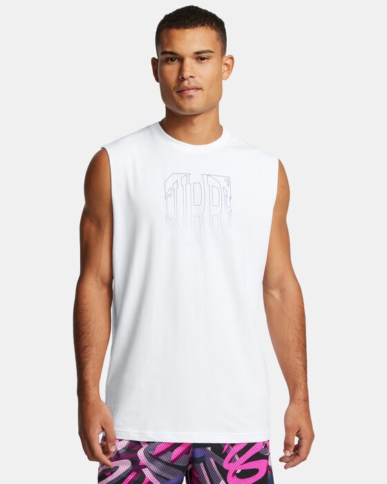 Shop Under Armour Men's Curry Sleeveless White in Dubai, UAE
