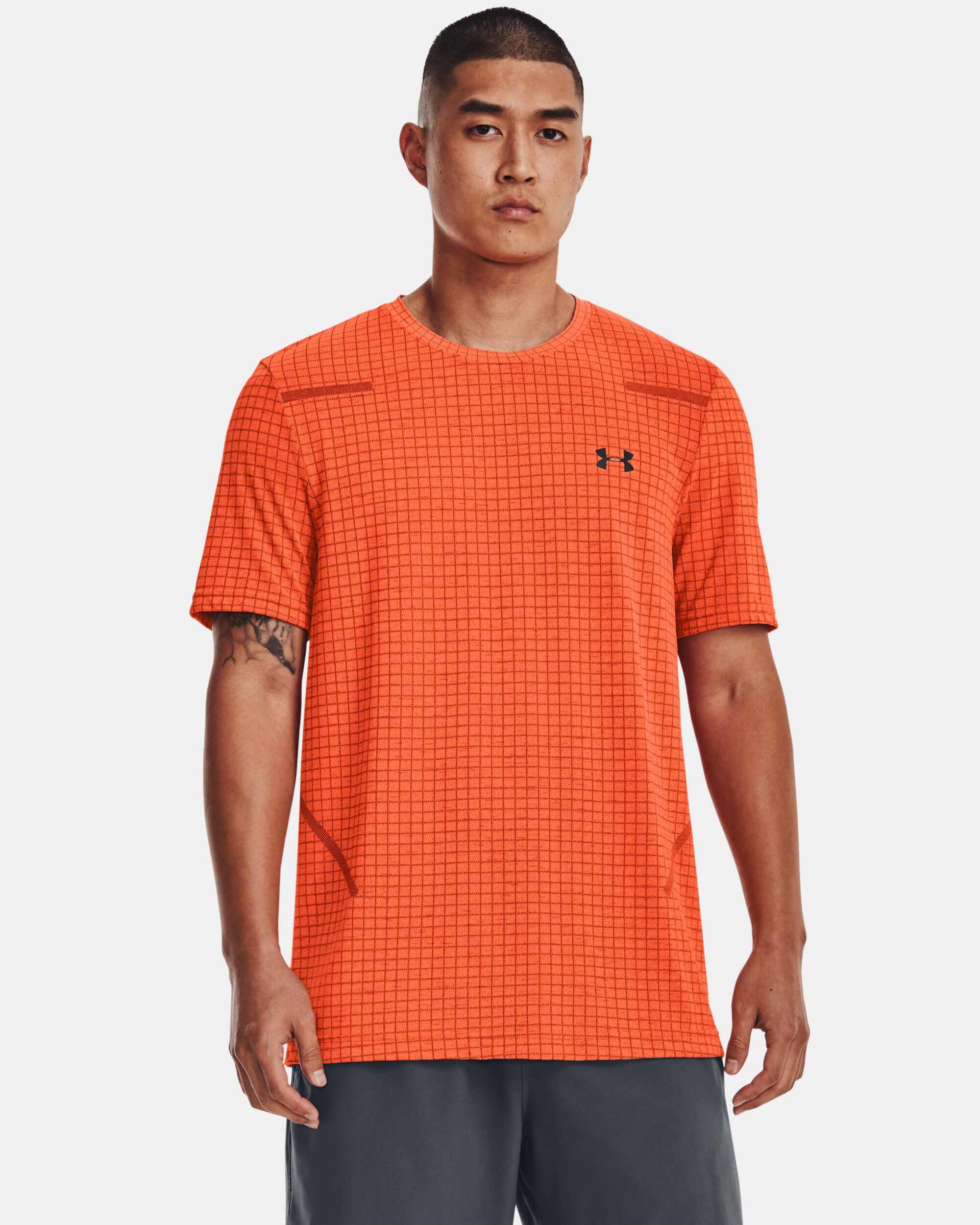 Orange under discount armour top