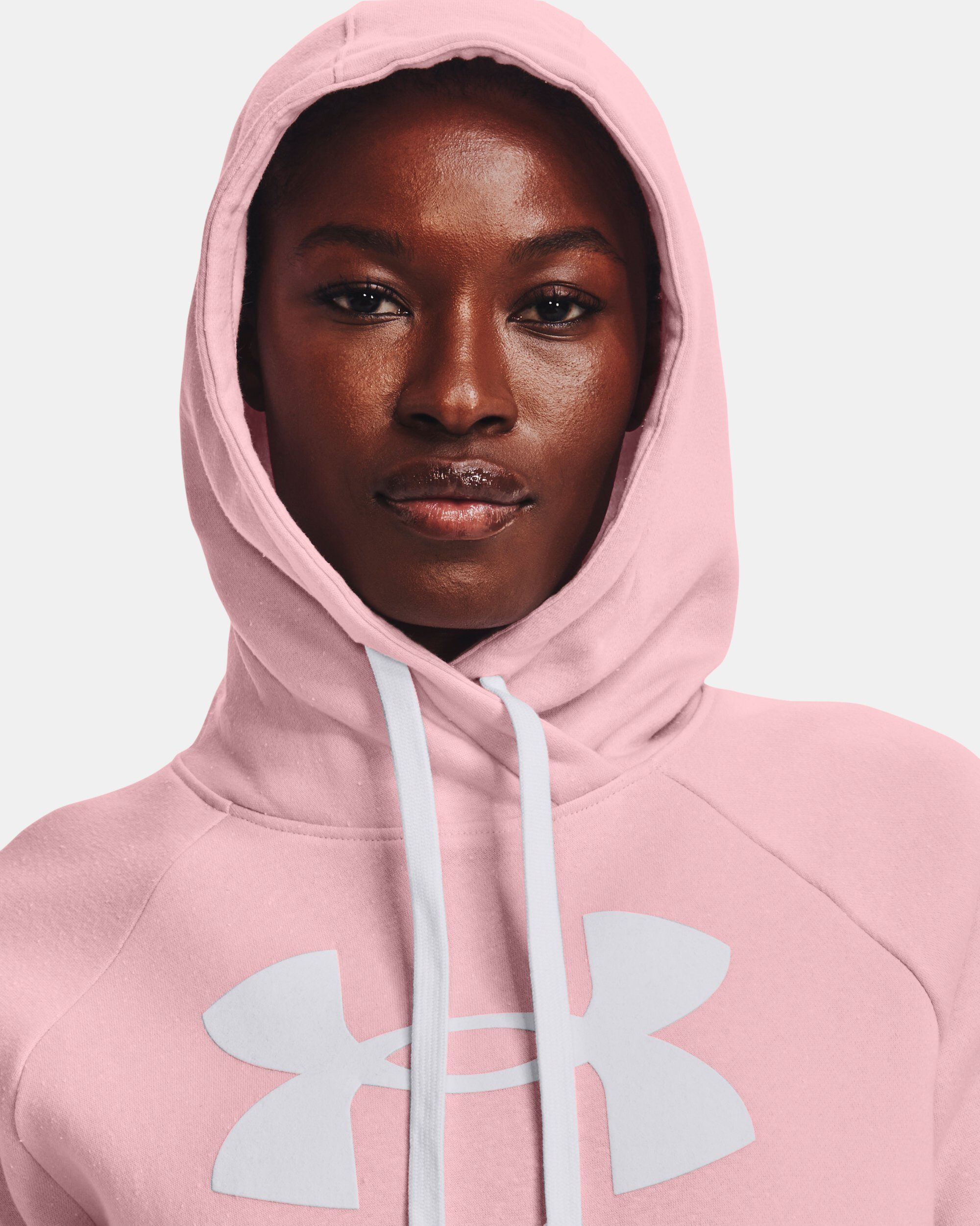 Buy Women s UA Rival Fleece Short Sleeve Hoodie Pink in Dubai UAE Under Armour