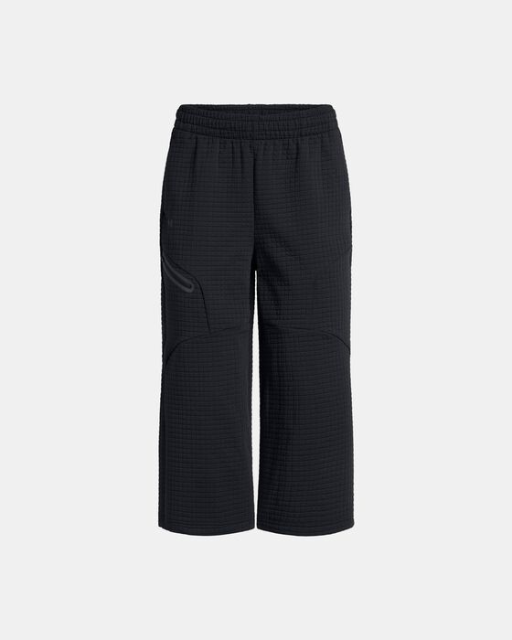 Women's UA Unstoppable Fleece Grid Wide Leg Crop Pants image number 0