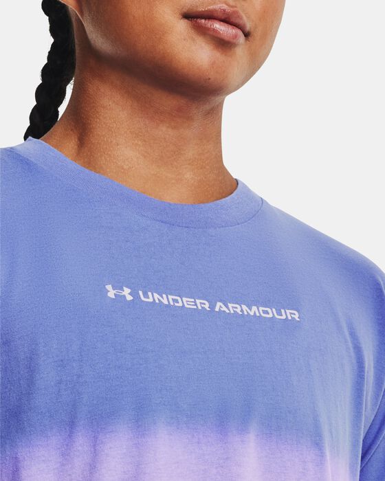 Women's UA Branded Dip Dye Crop Short Sleeve image number 3