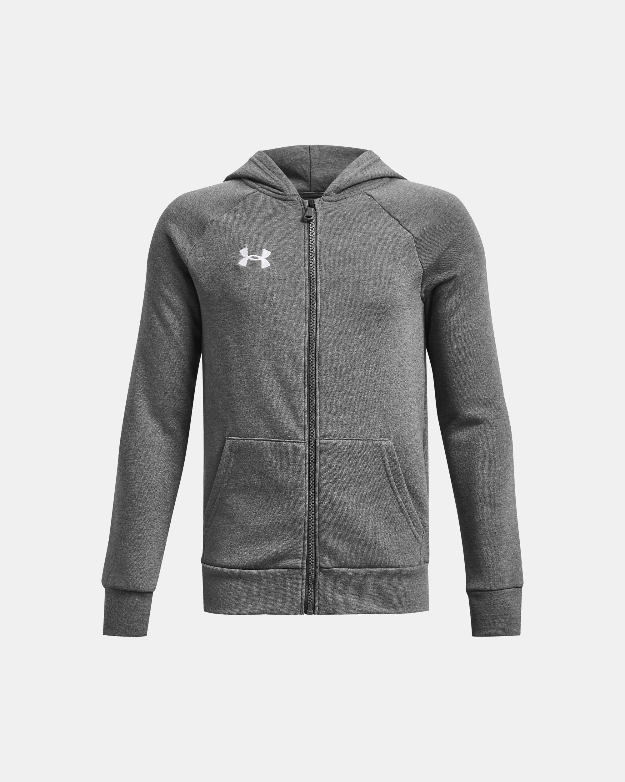 Buy Boys UA Rival Fleece Full Zip Hoodie Grey in Dubai UAE Under Armour