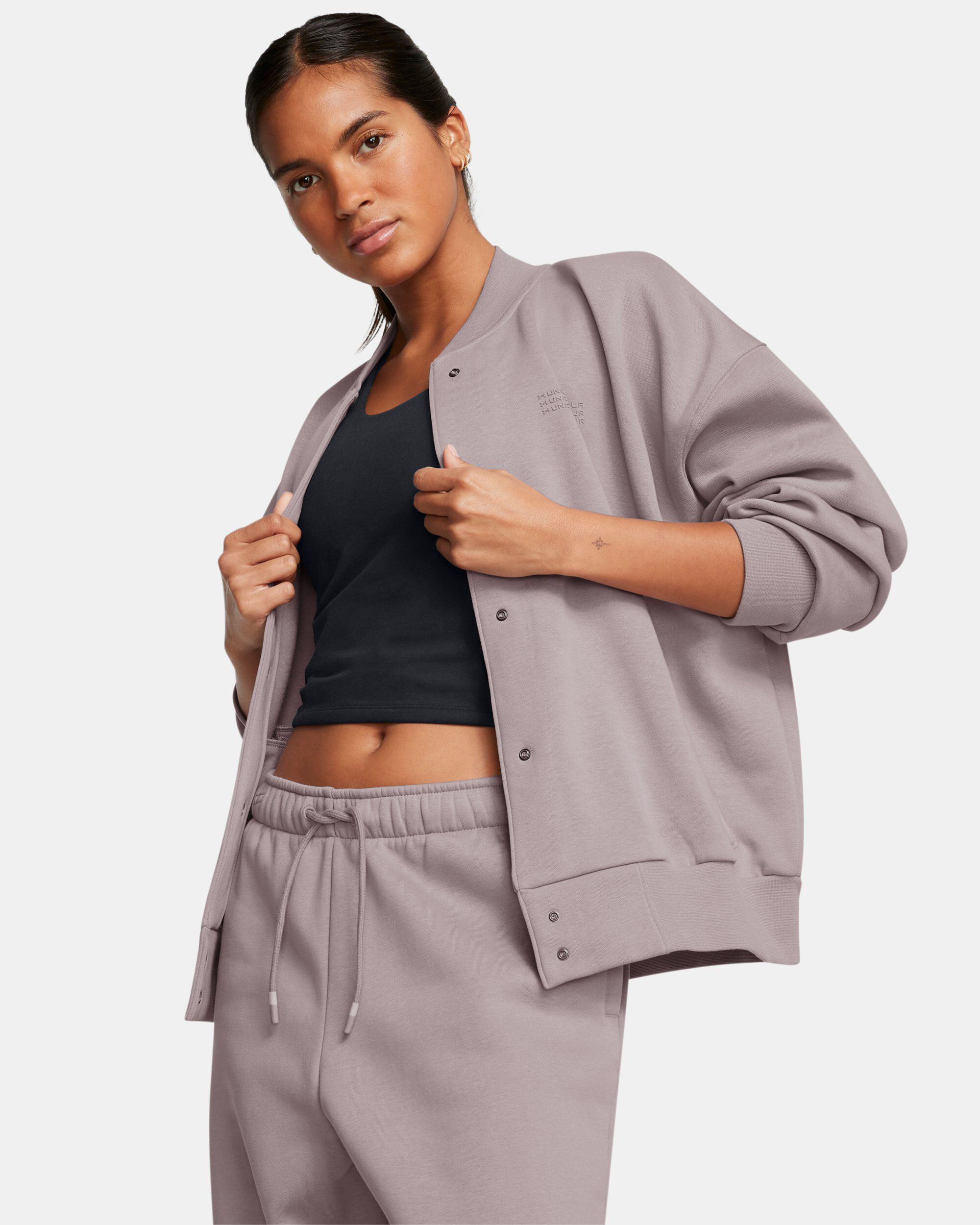 Under armour varsity fleece bomber discount