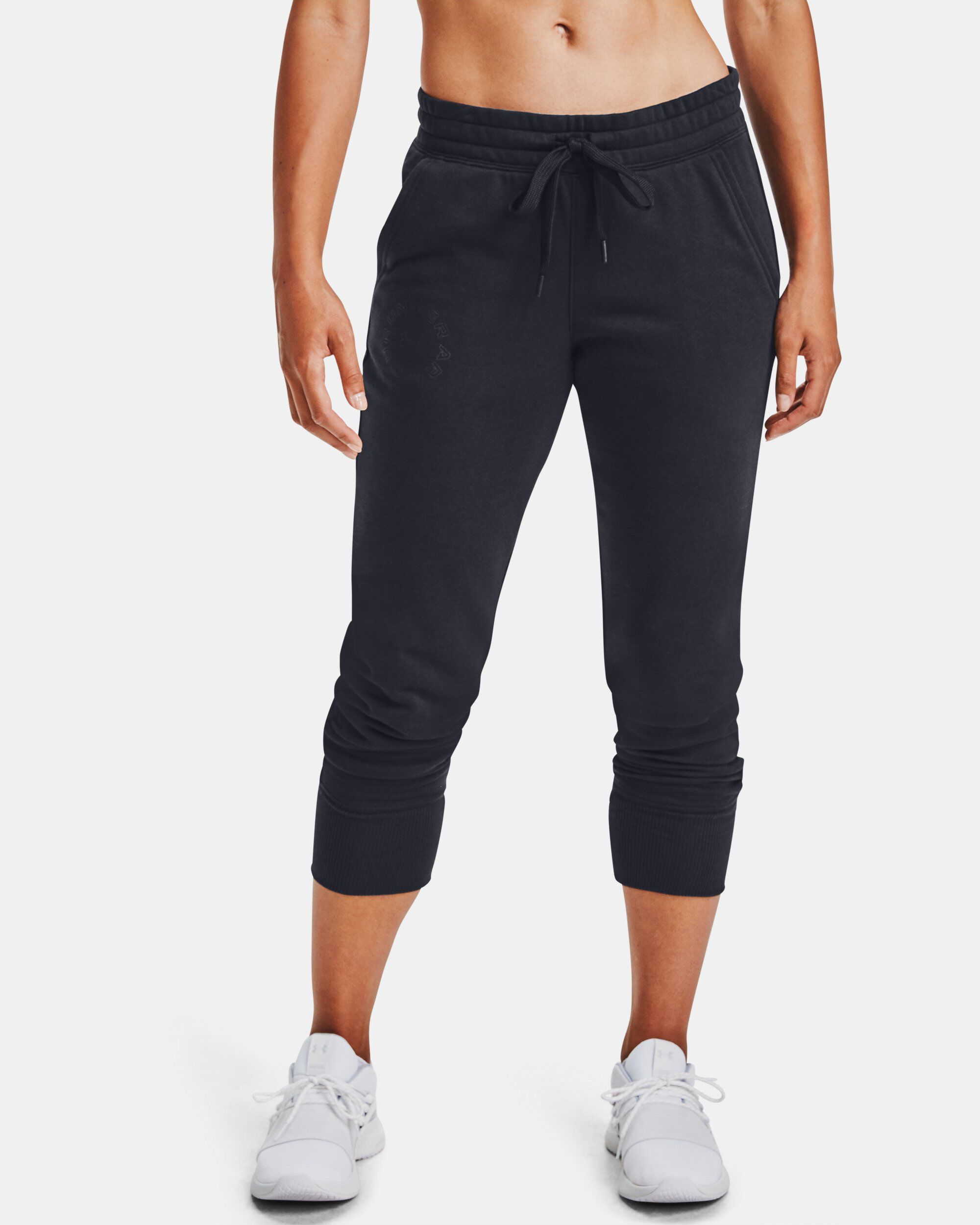 Under Armour Women s UA Rival Fleece Metallic Joggers Black in