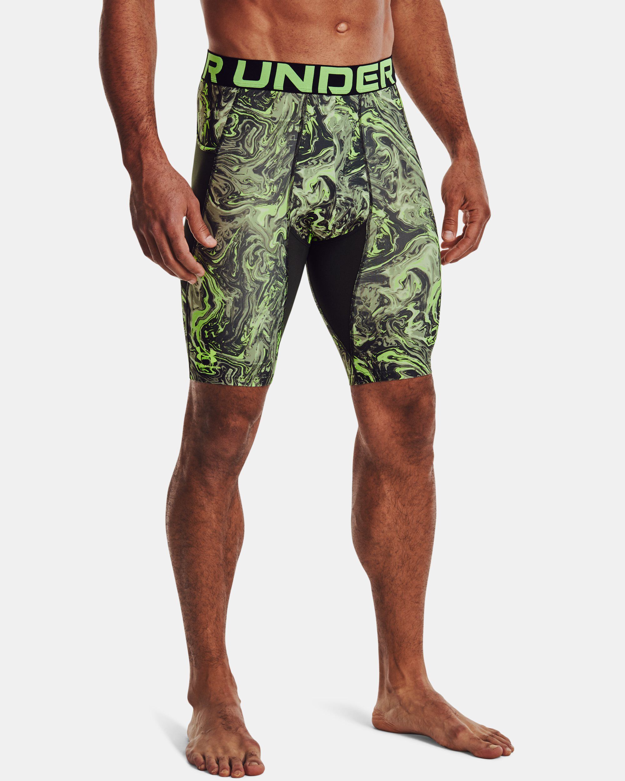 Under Armour Men s HeatGear Armour Long Printed Shorts Green in
