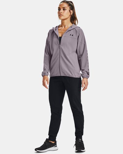 Women's UA Woven Branded Full Zip Hoodie