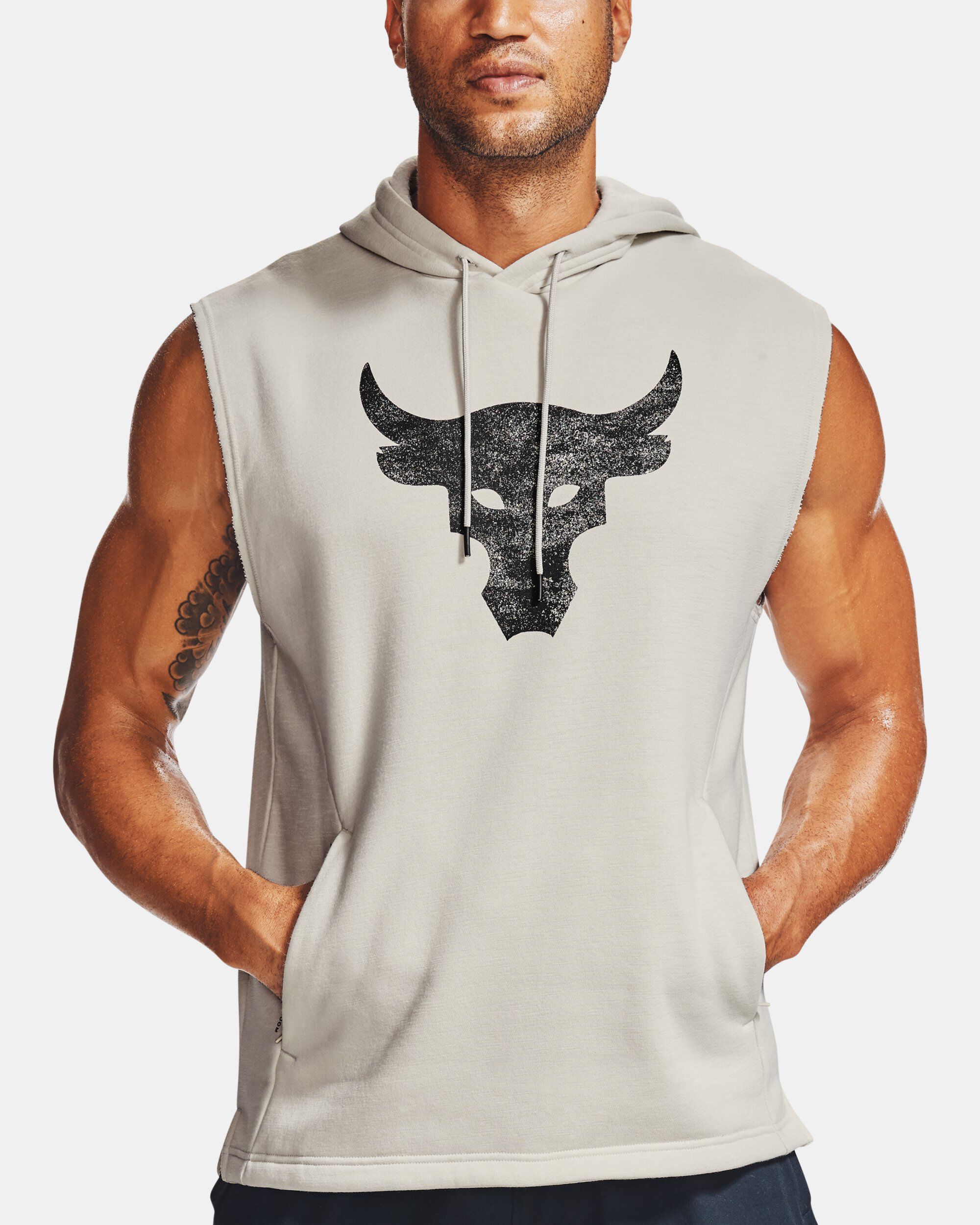 Dwayne johnson sleeveless hoodie top
