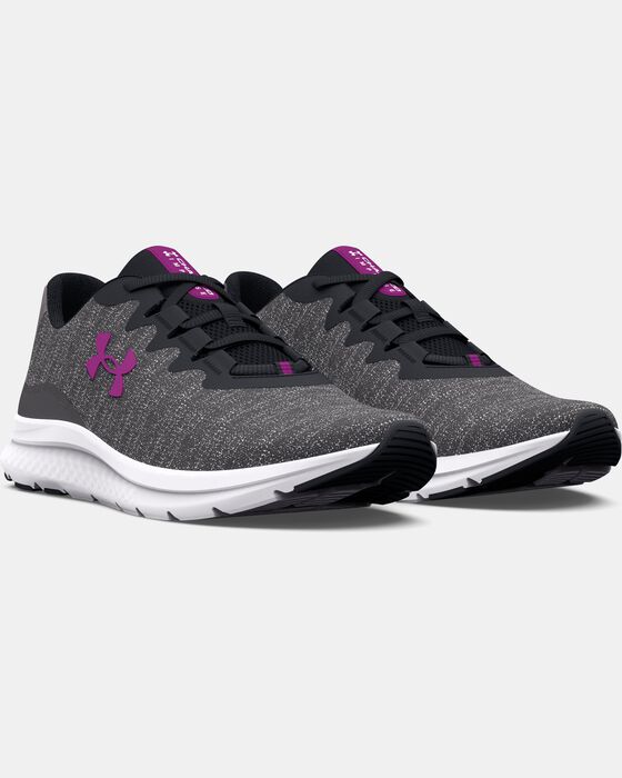 Buy Women's UA Charged Impulse Knit Running Shoes Grey in Dubai