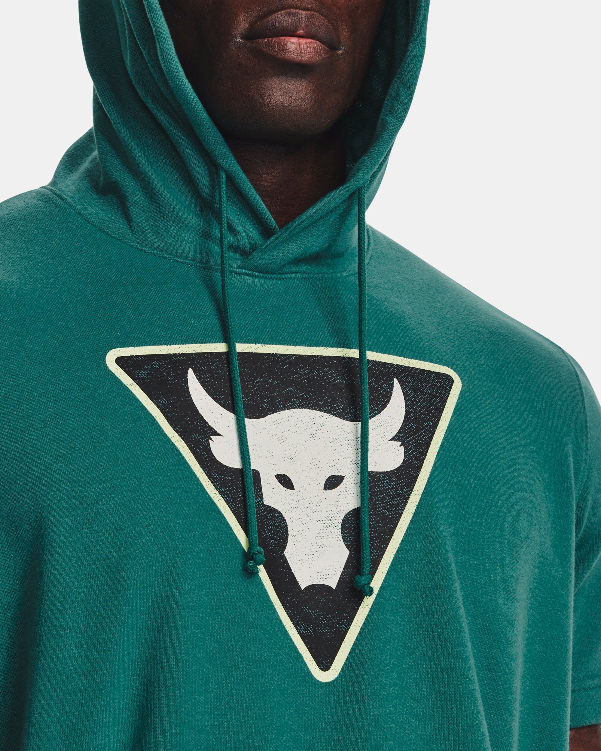 Buy Men s Project Rock Terry Short Sleeve Hoodie Green in Dubai UAE Under Armour