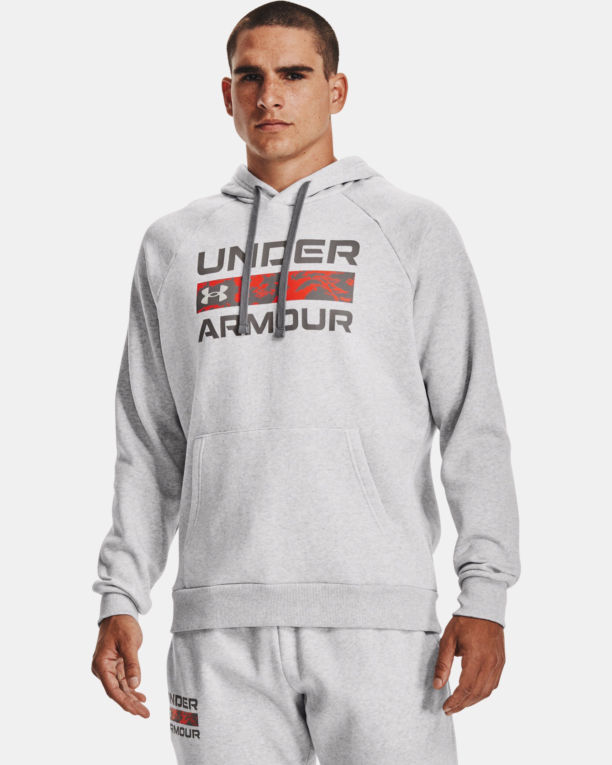 Grey under armour hoodie mens store