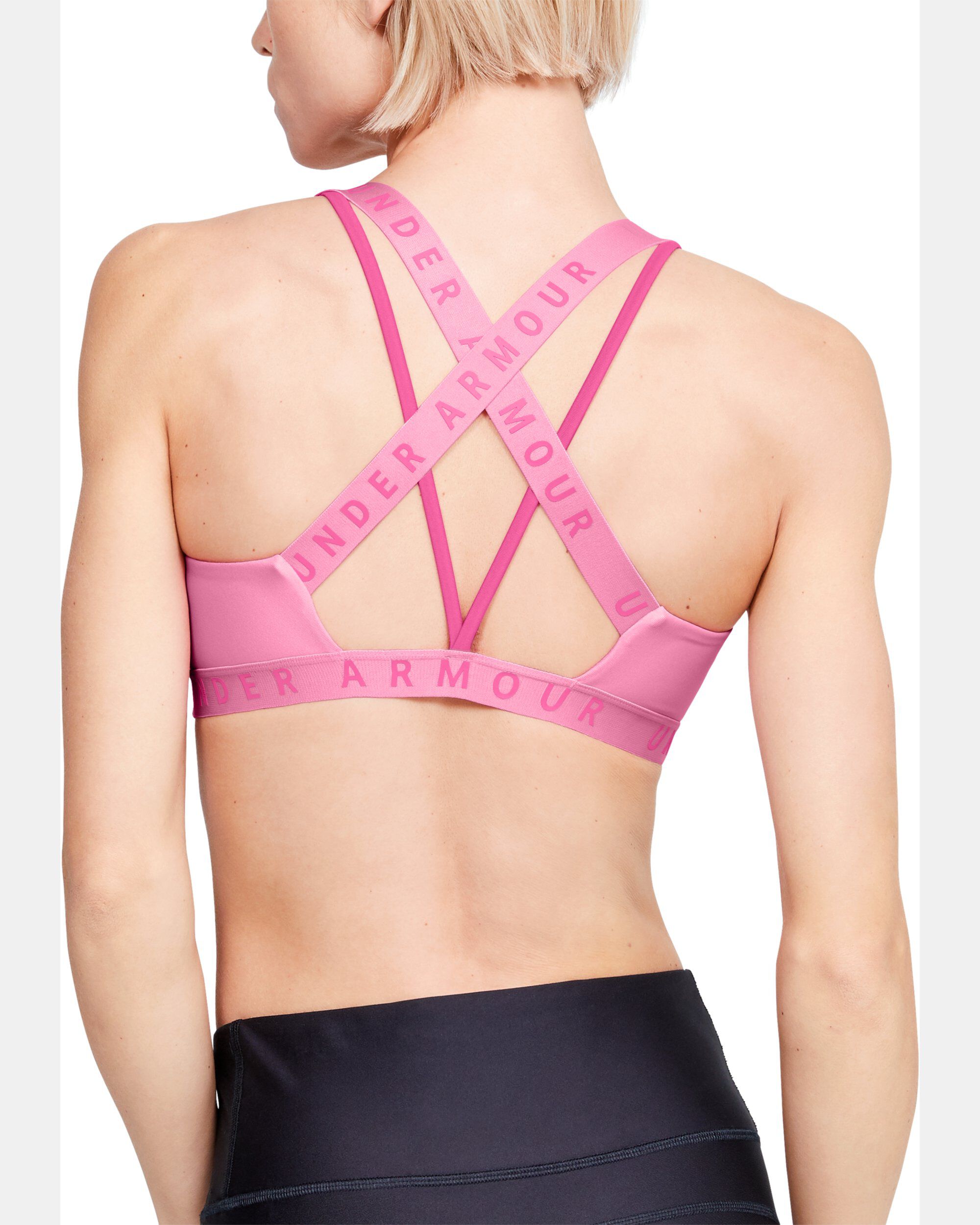 Under armour wordmark strappy sports bra sale