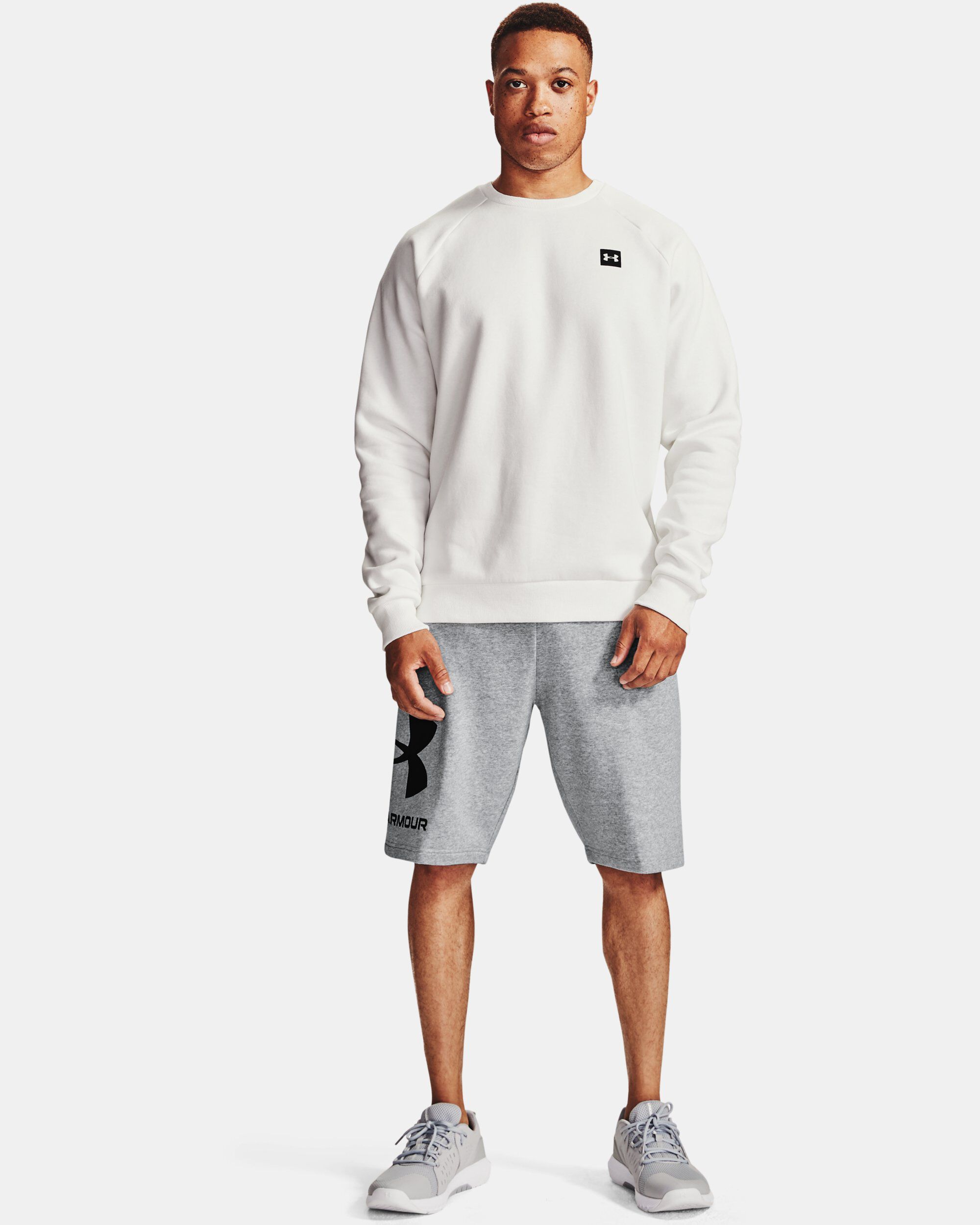 Shop Under Armour UA Rival Fleece Big Logo Men's Shorts Grey in