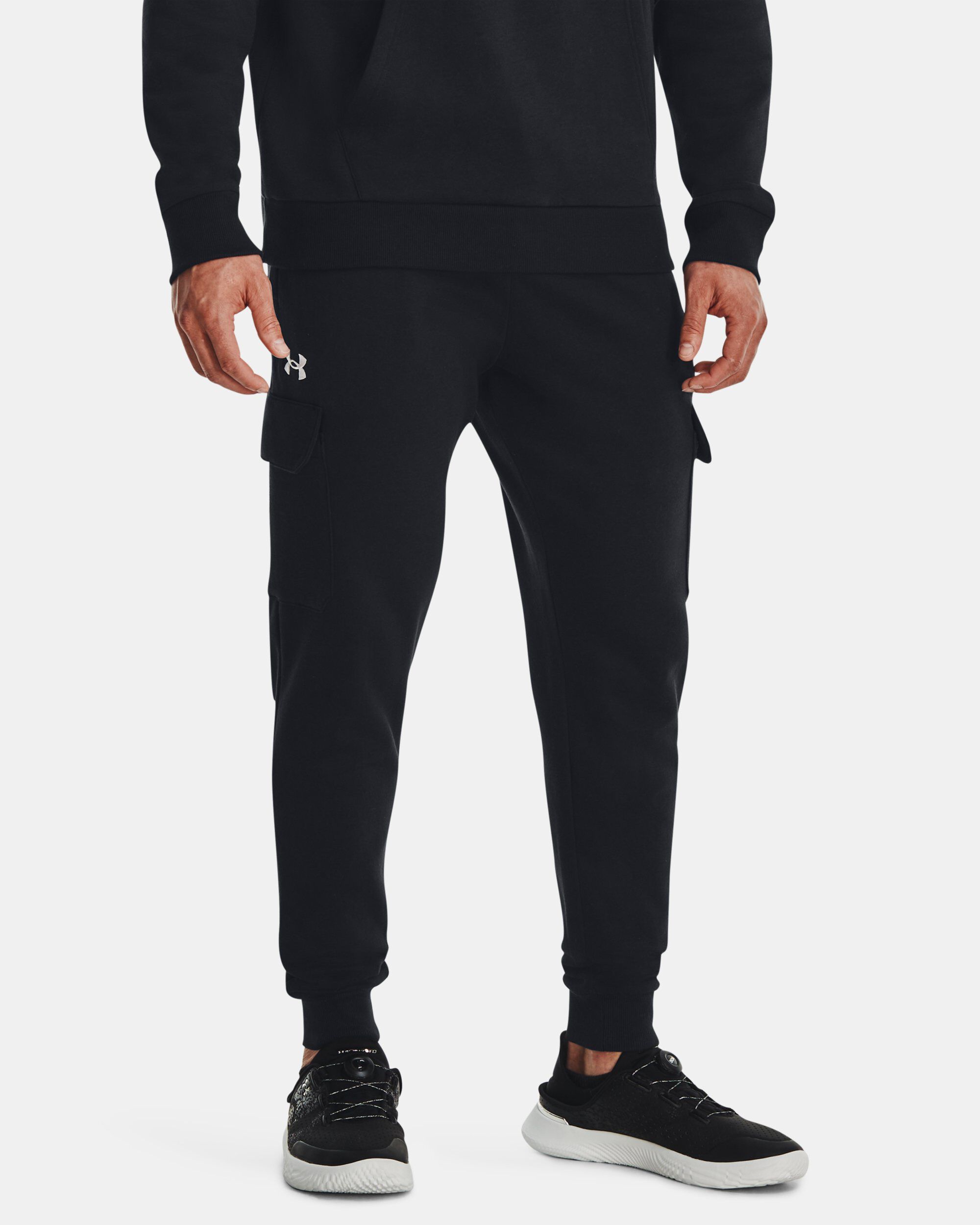 Fleece cargo joggers mens outlet