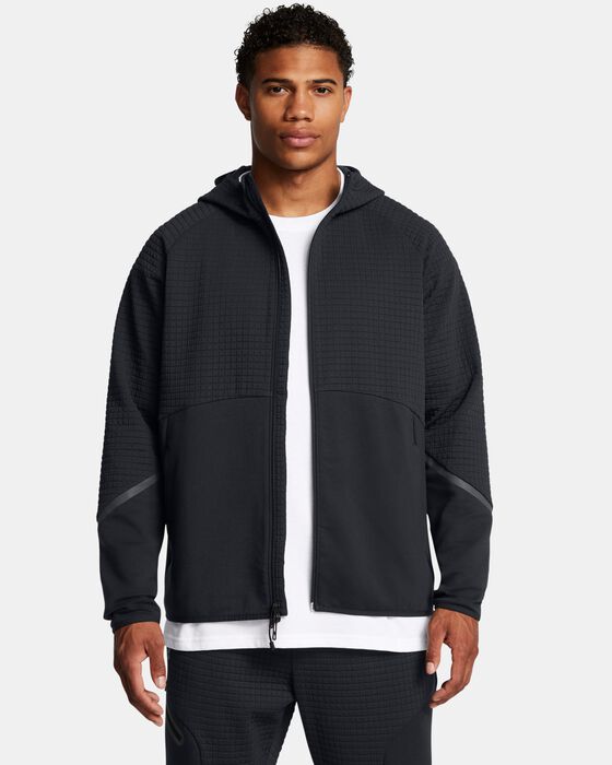 Men's UA Unstoppable Fleece Grid Full-Zip image number 0