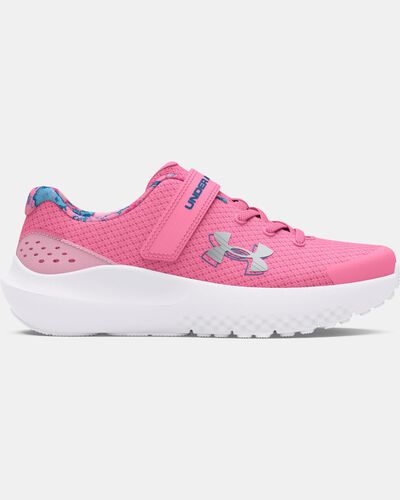 Girls' Pre-School UA Surge 4 AC Printed Running Shoes
