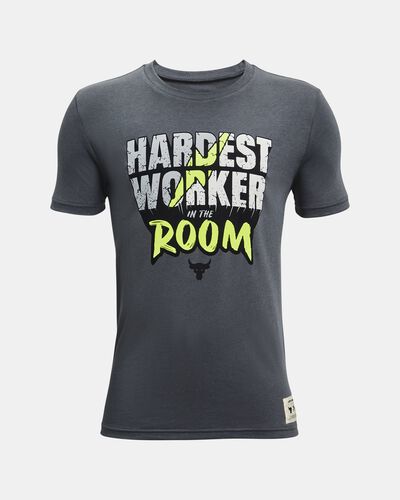 Boys' Project Rock Hardest Worker In The Room Short Sleeve