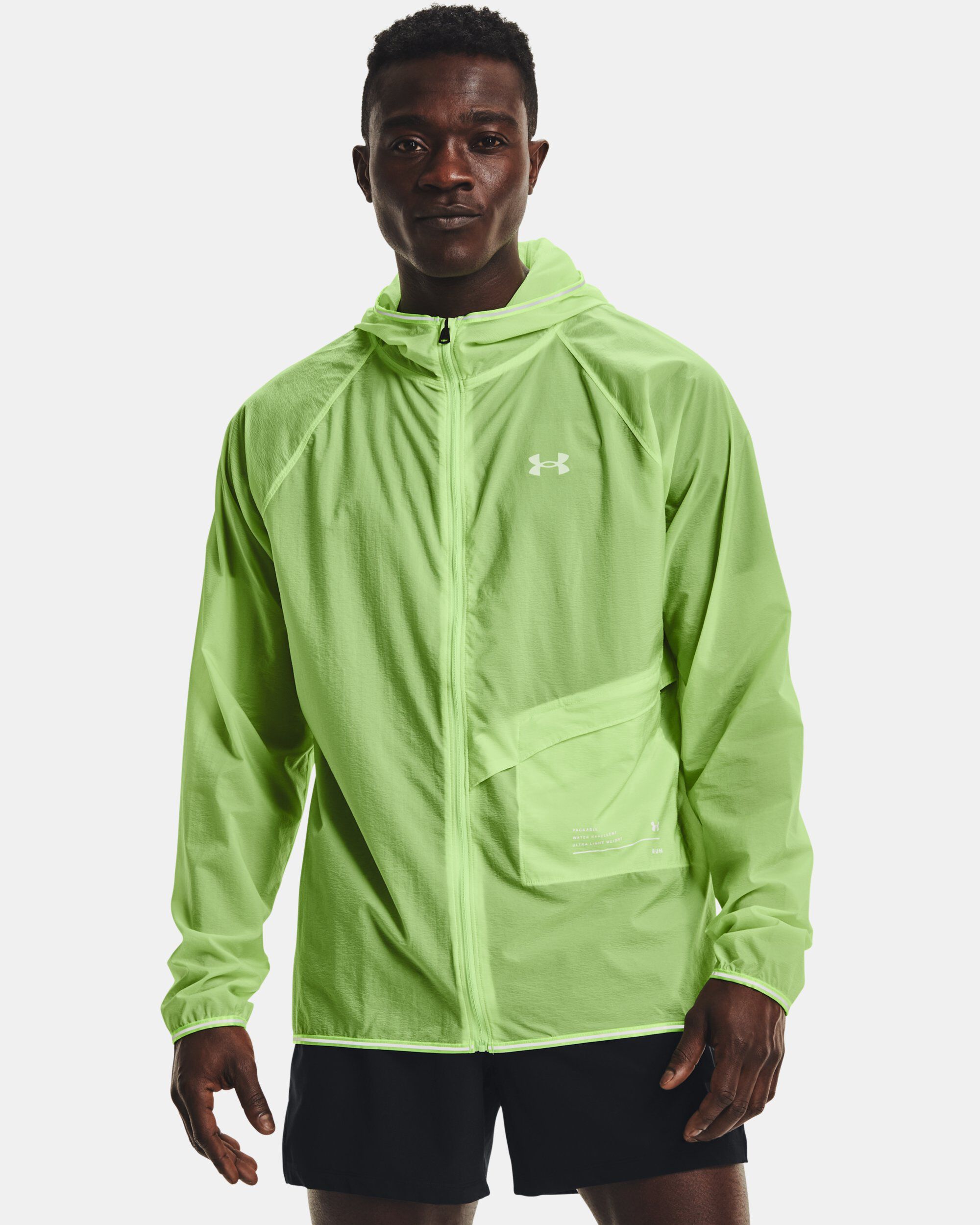Under Armour Men s UA Qualifier Storm Packable Jacket Green in
