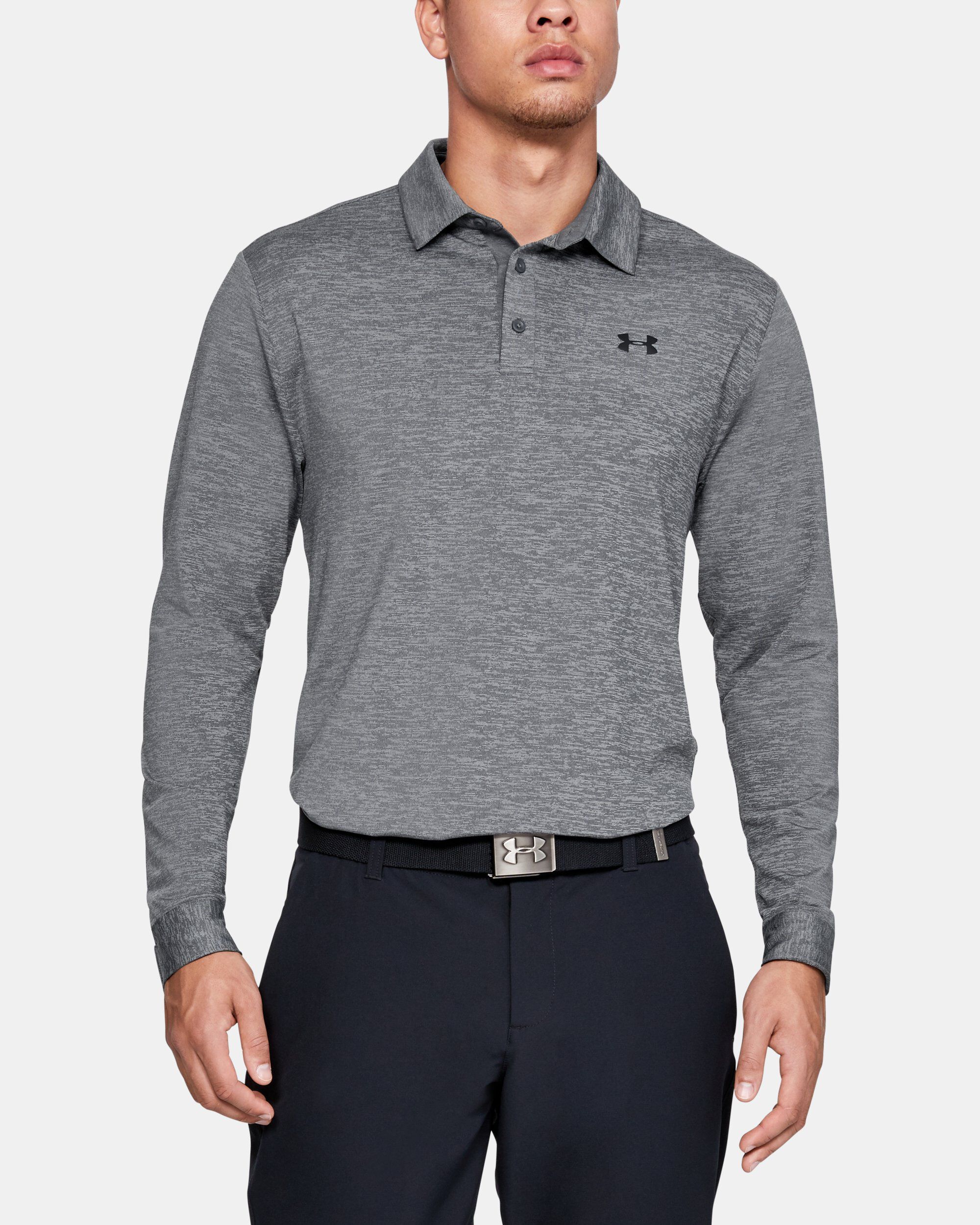 Buy Men s UA Playoff 2.0 Long Sleeve Polo Grey in Dubai UAE Under Armour