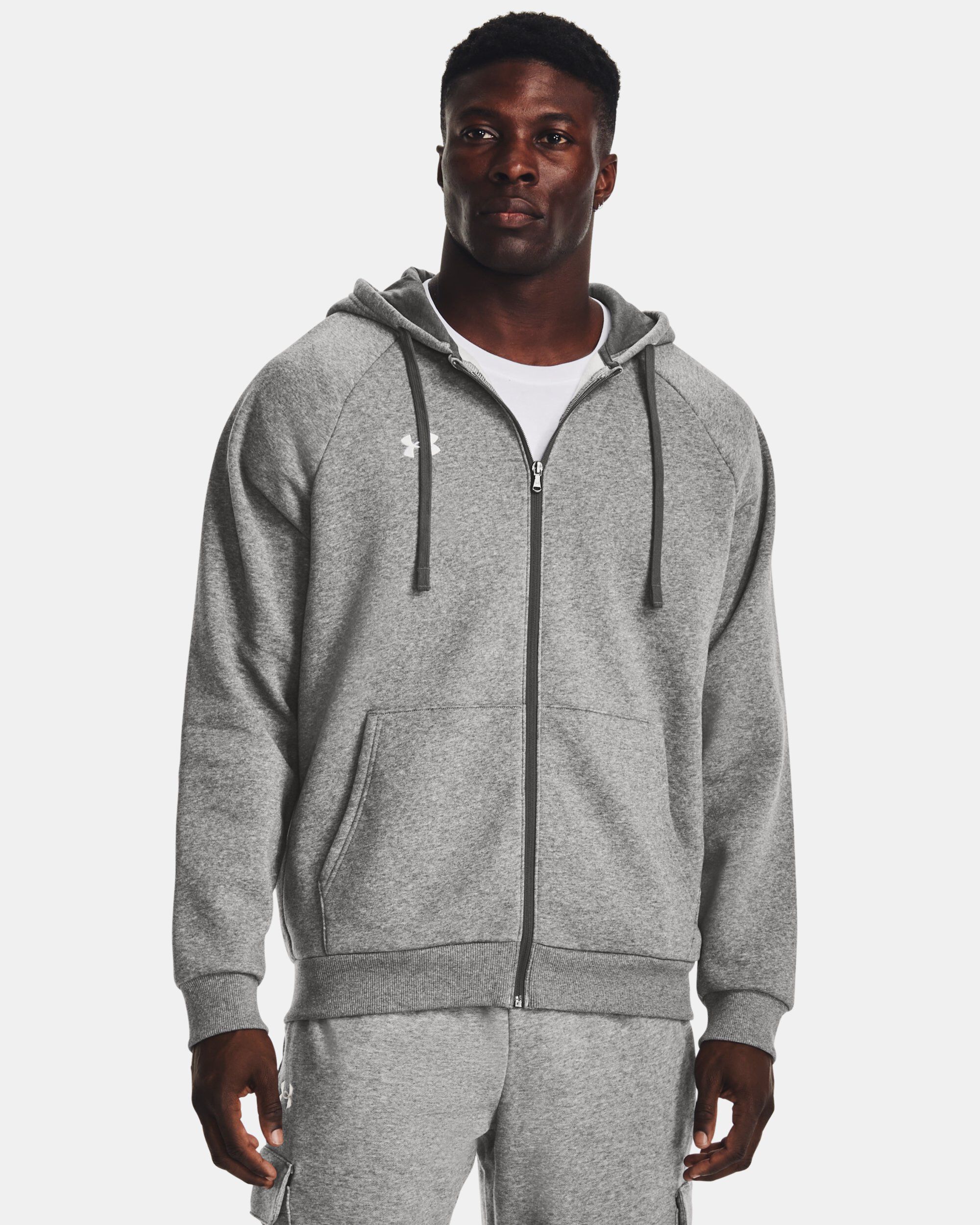Buy Men s UA Rival Fleece Full Zip Hoodie Grey in Dubai UAE Under Armour