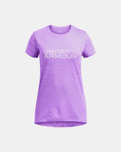 Girls' UA Tech™ Twist Wordmark Logo Short Sleeve