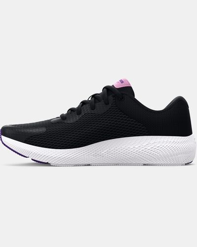 Girls' Grade School UA Charged Pursuit 2 Big Logo Running Shoes
