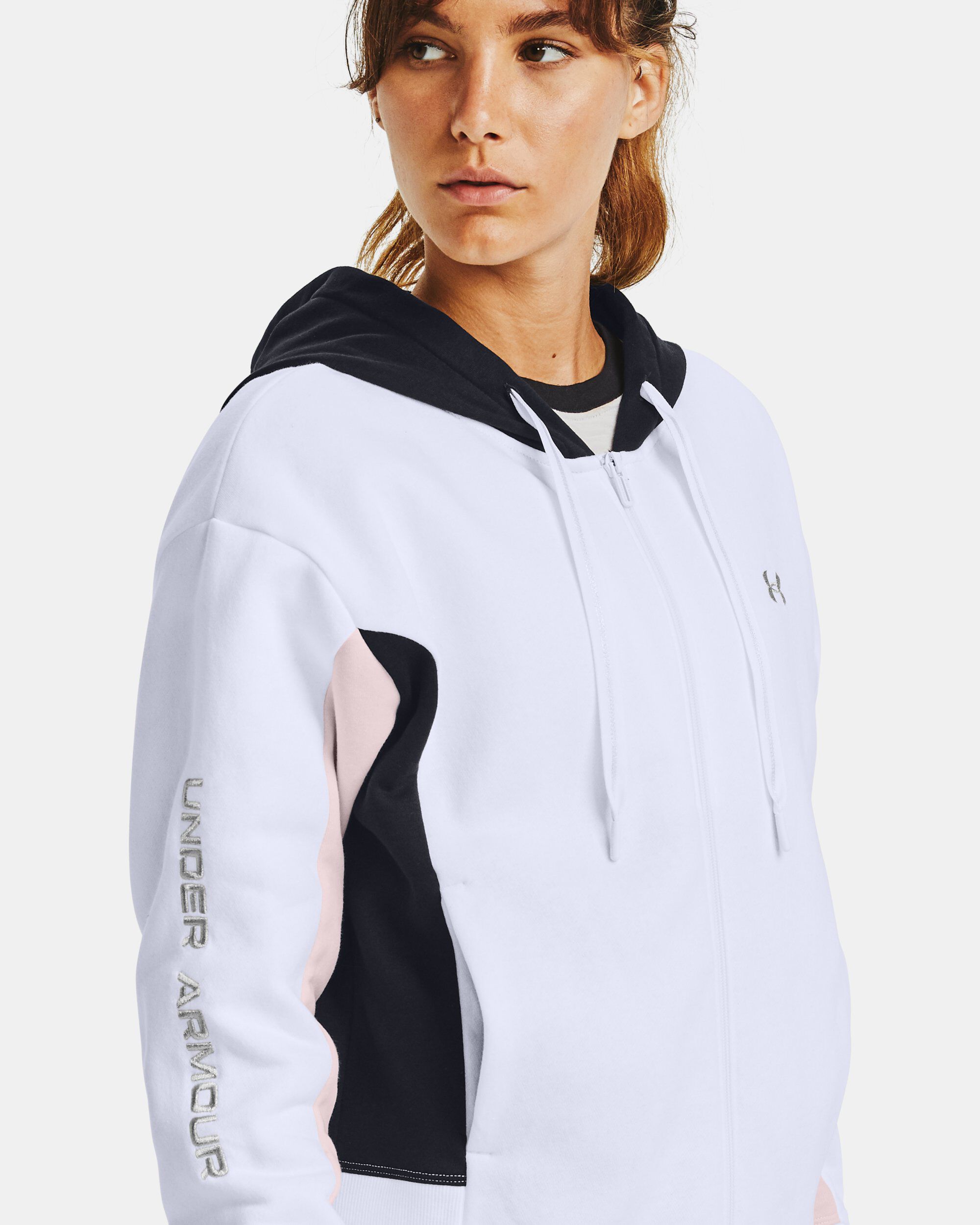Buy Women s UA Rival Fleece Embroidered Full Zip Hoodie White in Dubai UAE Under Armour