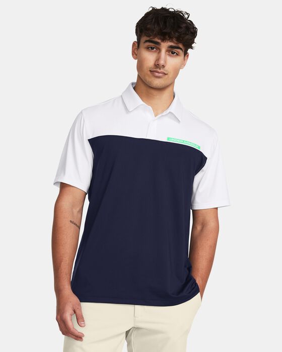 Men's UA Tee To Green Color Block Polo image number 0
