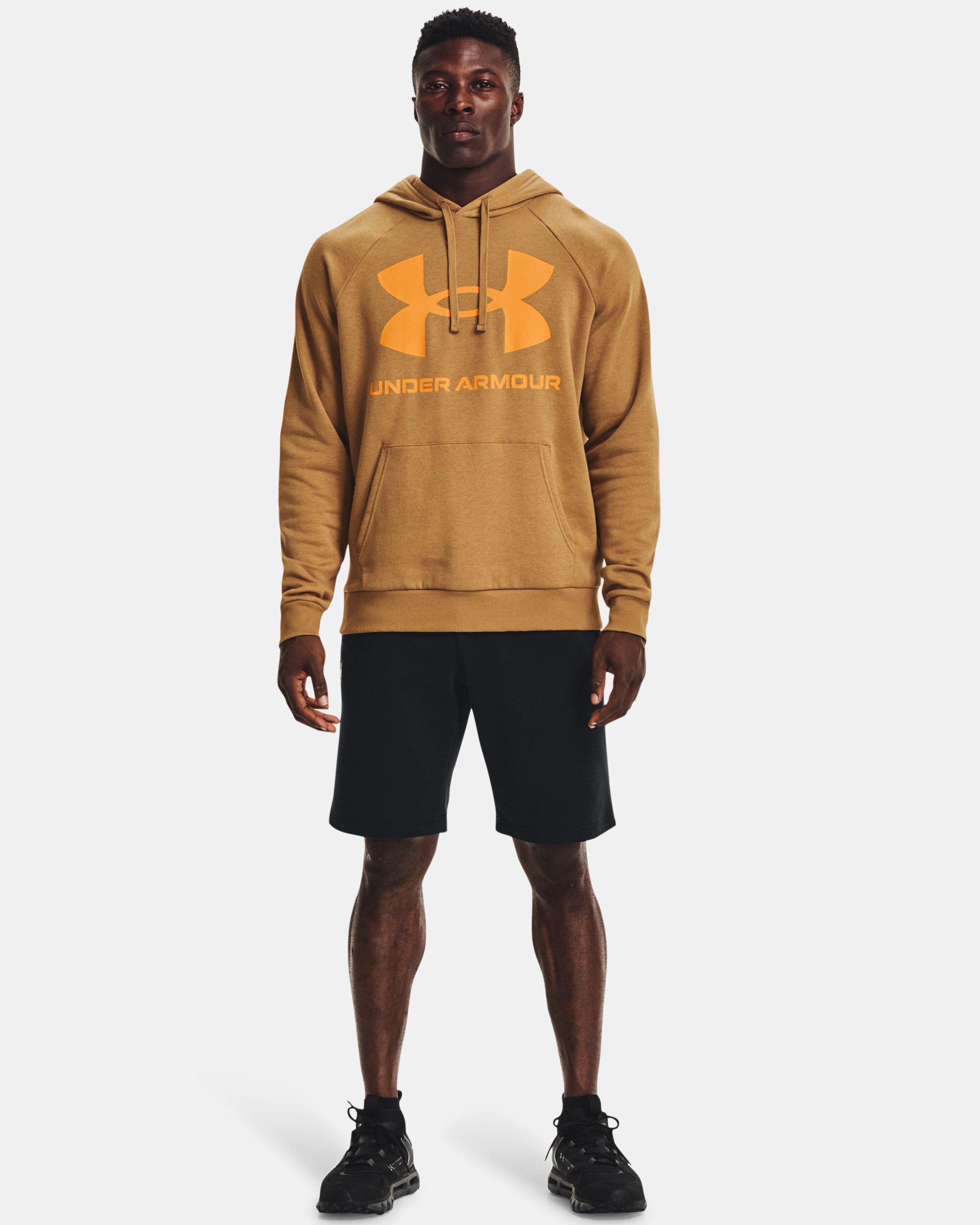 Under armour fleece shop big logo hoodie