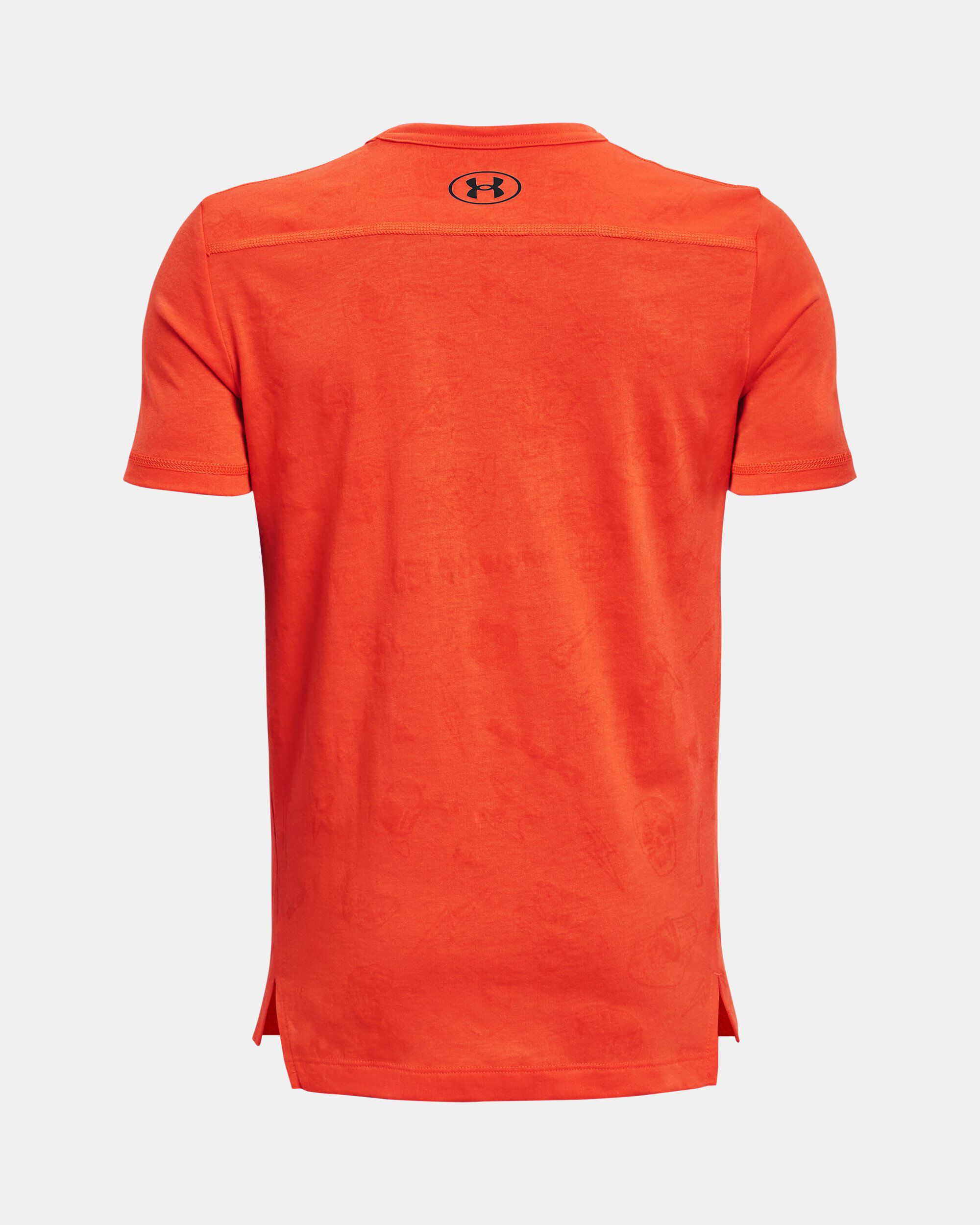 Under Armour Boys Project Rock Show Me Sweat Short Sleeve Orange