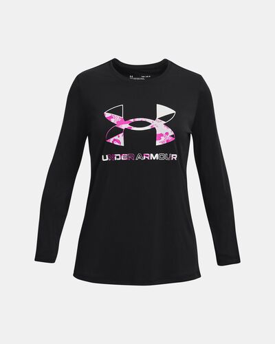 Girls' UA Tech™ Graphic Print Fill Big Logo Long Sleeve
