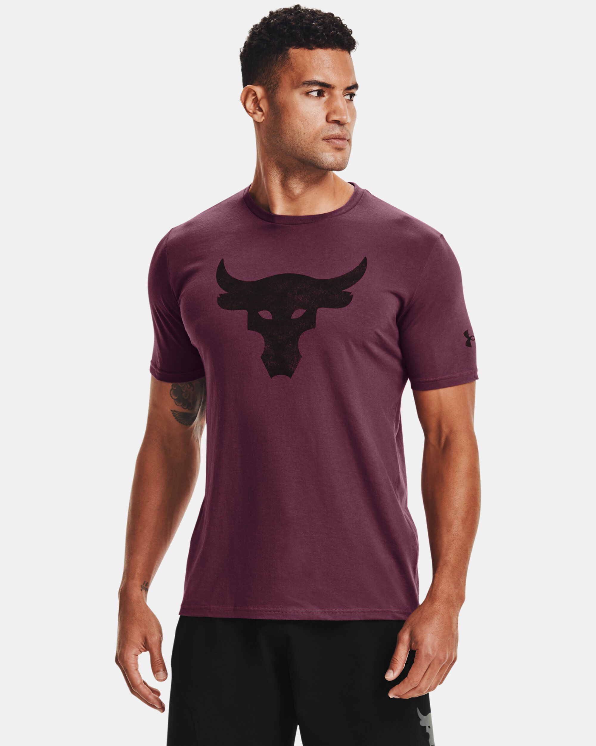 men's project rock brahma bull logo short sleeve