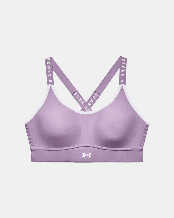 Women's UA Infinity Mid Heather Cover Sports Bra image number 8