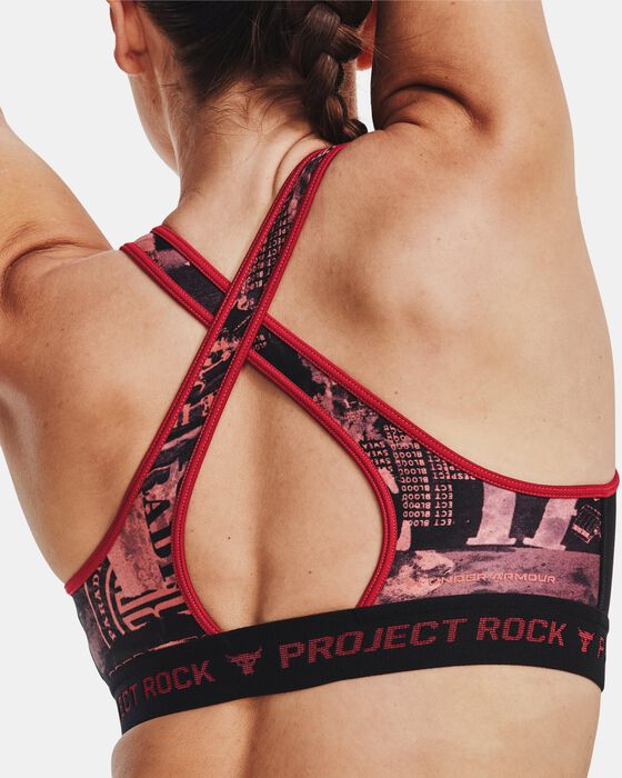 Women's Project Rock Crossback Printed Sports Bra image number 6