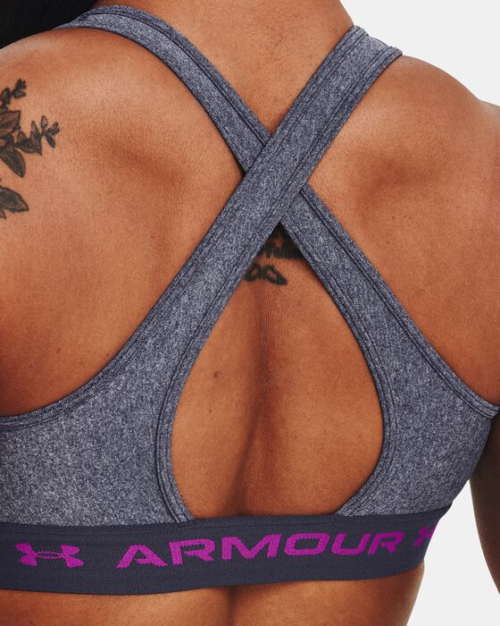 Women's Armour® Mid Crossback Heather Sports Bra image number 6