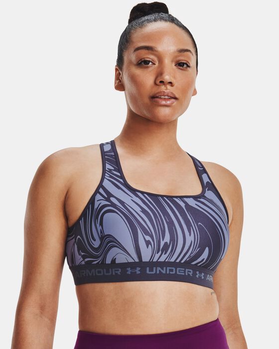 Women's Armour® Mid Crossback Printed Sports Bra image number 2