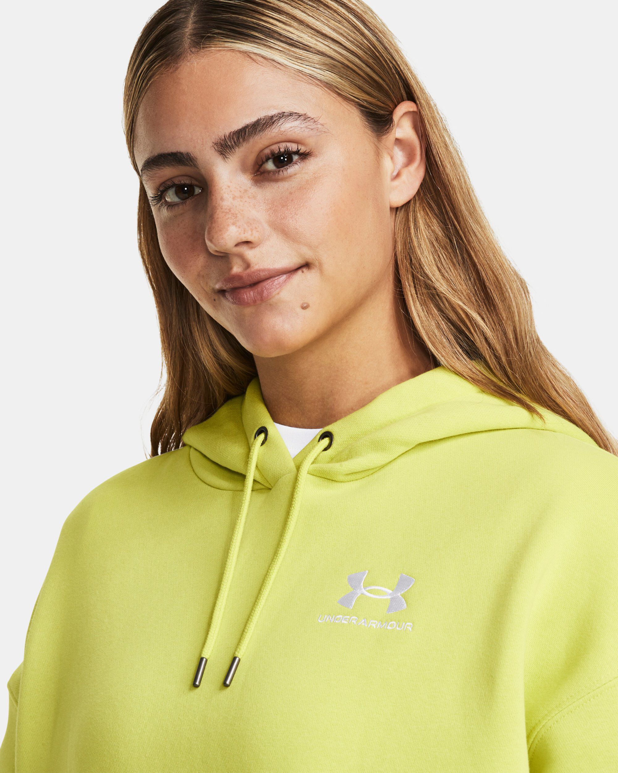 Under Armour Women s UA Essential Fleece Oversized Hoodie White in