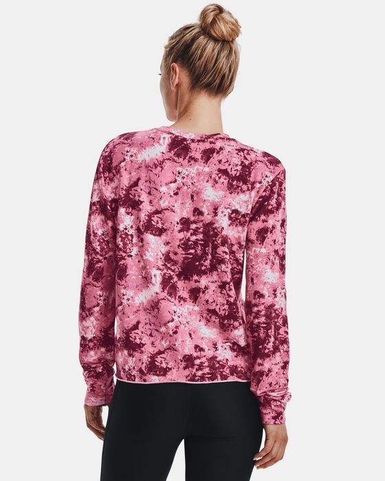 Women's UA Rival Terry Printed Crew image number 1