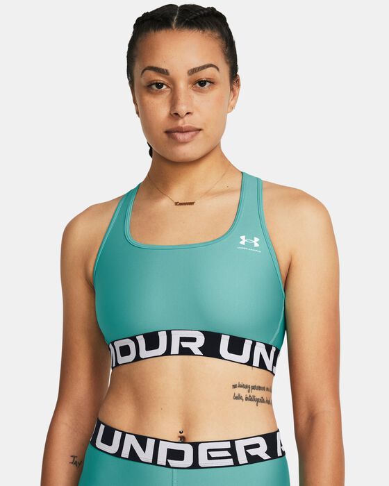 Women's HeatGear® Armour Mid Branded Sports Bra image number 0