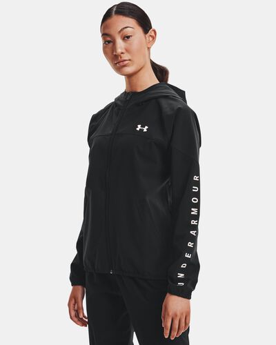 Women's UA Woven Branded Full Zip Hoodie