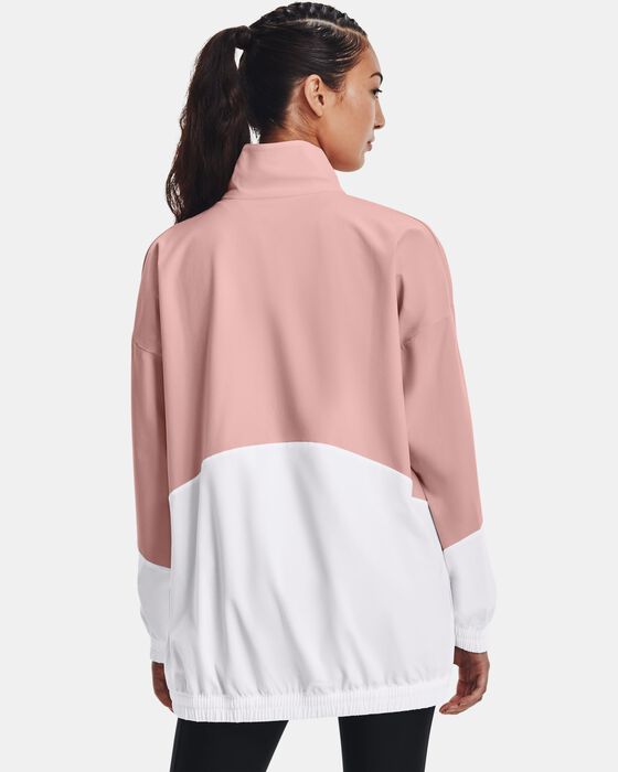 Under Armour Women's UA Woven Oversized FullZip Jacket Pink in Dubai, UAE