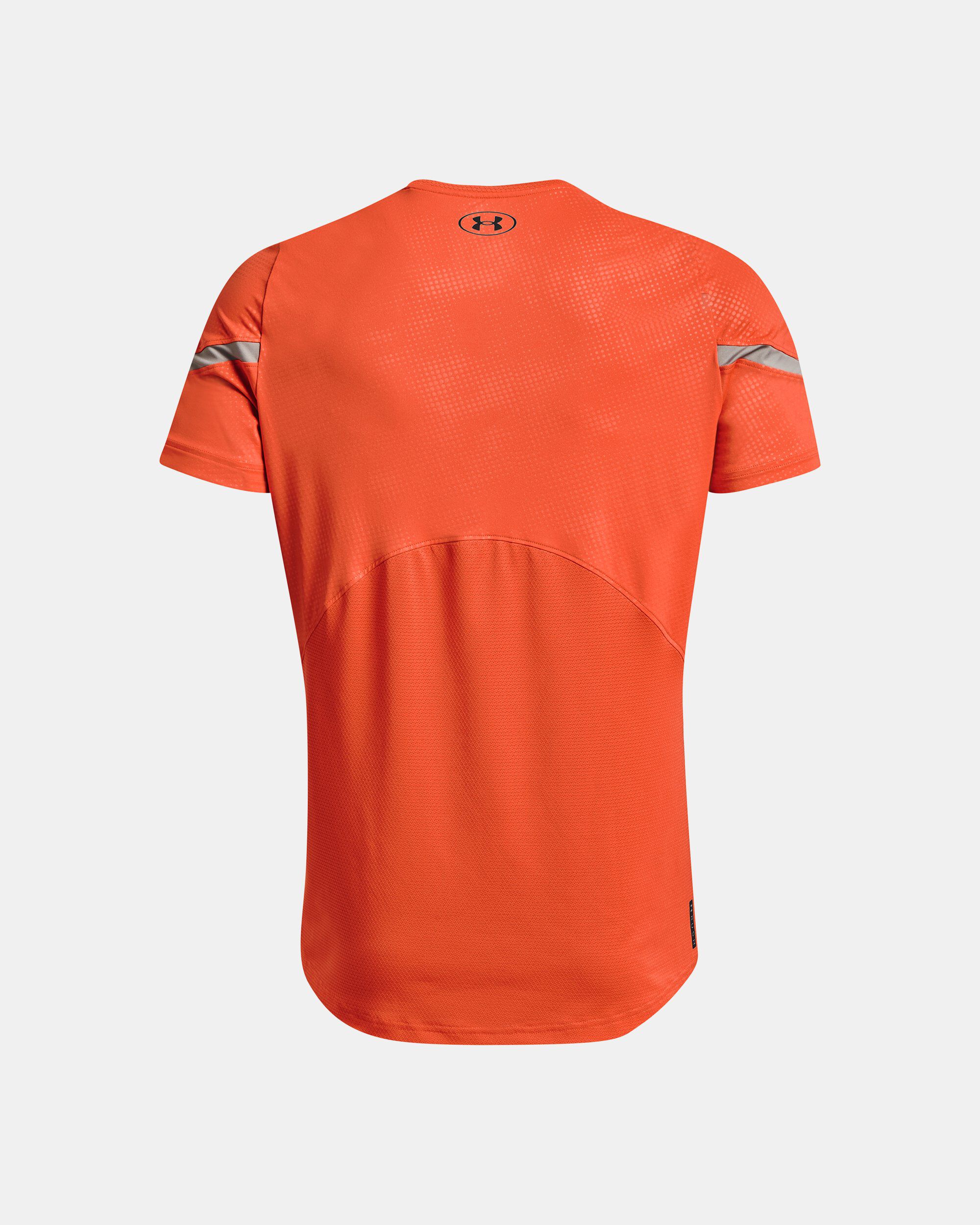 Buy Men s UA RUSH Emboss Short Sleeve Orange in Dubai UAE Under Armour
