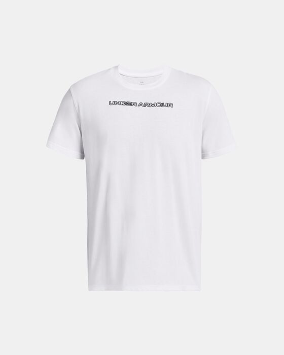 Men's UA Heavyweight Logo Overlay Embroidered Short Sleeve image number 2